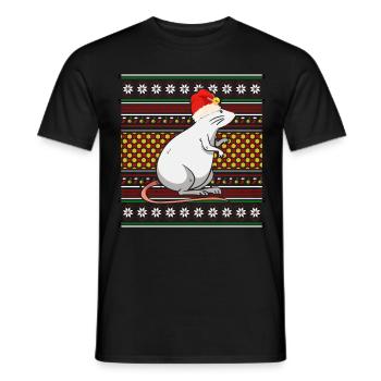Ugly Christmas Sweater Christmas Mouse - Men's T-Shirt - black - Front - AI Model Male 178 light (178cm)