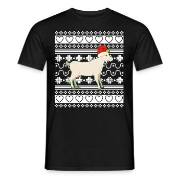 Moche pull de Noël Tshirt Chèvre de Noël - T-shirt homme - noir - Devant - AI Model Male 178 light (178cm)