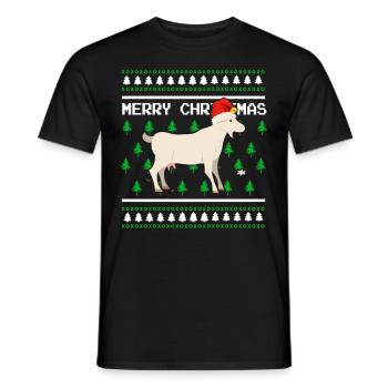 Moche pull de Noël Tshirt Chèvre de Noël - T-shirt homme - noir - Devant - AI Model Male 178 light (178cm)