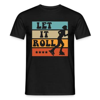 Inline Skater - Männer T-Shirt - Schwarz - Vorne - AI Model Male 178 light (178cm)