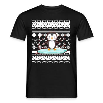 Ugly Christmas Sweater Tshirt Weihnachten Pinguin - Männer T-Shirt - Schwarz - Vorne - AI Model Male 178 light (178cm)
