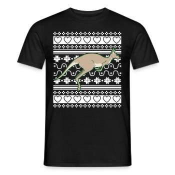 Ugly Christmas Sweater Christmas Kangaroo - Men's T-Shirt - black - Front - AI Model Male 178 light (178cm)