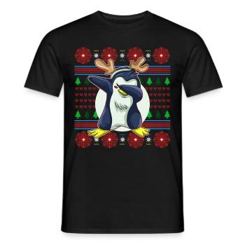 Ugly Christmas Sweater Tshirt Weihnachten Pinguin - Männer T-Shirt - Schwarz - Vorne - AI Model Male 178 light (178cm)