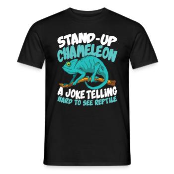 Stand Up Chameleon A Joke Telling Hard To See - Männer T-Shirt - Schwarz - Vorne - AI Model Male 178 light (178cm)