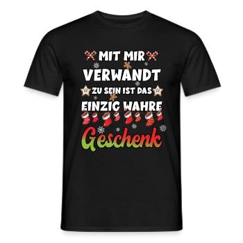 MIT MIR VERWANDT ZU SEIN IST DAS EINZIG WAHRE - Männer T-Shirt - Schwarz - Vorne - AI Model Male 178 light (178cm)