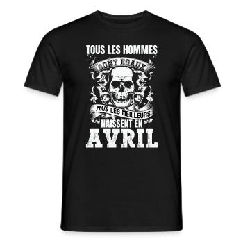 les meilleurs naissent en avril - T-shirt homme - noir - Devant - AI Model Male 178 light (178cm)