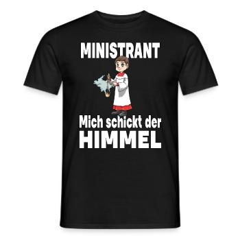 Ministrant Mich schickt der Himmel - Männer T-Shirt - Schwarz - Vorne - AI Model Male 178 light (178cm)