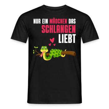 Reptilien Mädchen Tierliebhaber Geschenk Schlange - Männer T-Shirt - Schwarz - Vorne - AI Model Male 178 light (178cm)