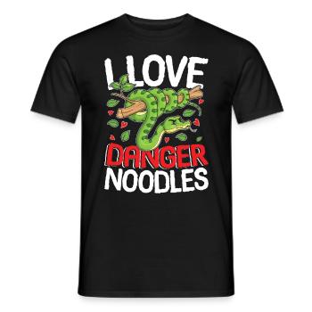 I Love Danger Noodles - Männer T-Shirt - Schwarz - Vorne - AI Model Male 178 light (178cm)