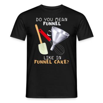 Cake Funnel Cake fried cake American - Men's T-Shirt - black - Front - AI Model Male 178 light (178cm)