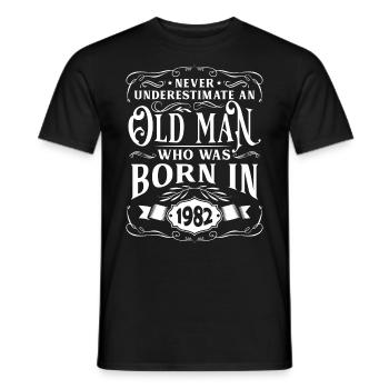 1976 Birthday Party Old Year of Construction - Men's T-Shirt - black - Front - AI Model Male 178 light (178cm)