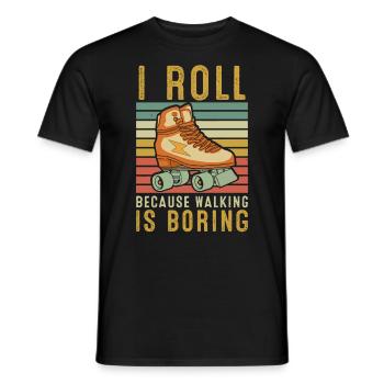 Inline Skate Gift Rollskates Roller 70s - Men's T-Shirt - black - Front - AI Model Male 178 light (178cm)