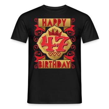 47. Geburtstag 47 Jahre alt Spruch, Vintage-Design - Männer T-Shirt - Schwarz - Vorne - AI Model Male 178 light (178cm)