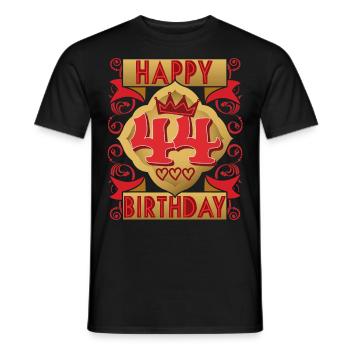 44e anniversaire 44 ans dicton, design vintage - T-shirt homme - noir - Devant - AI Model Male 178 light (178cm)