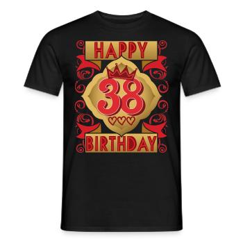 38th birthday 38 years old saying, vintage design - Men's T-Shirt - black - Front - AI Model Male 178 light (178cm)