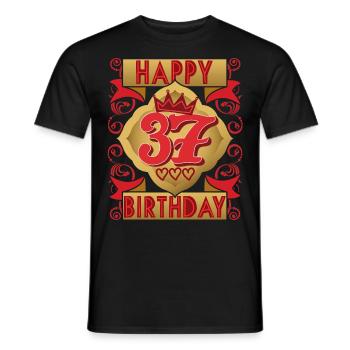 37. Geburtstag 37 Jahre alt Spruch, Vintage-Design - Männer T-Shirt - Schwarz - Vorne - AI Model Male 178 light (178cm)