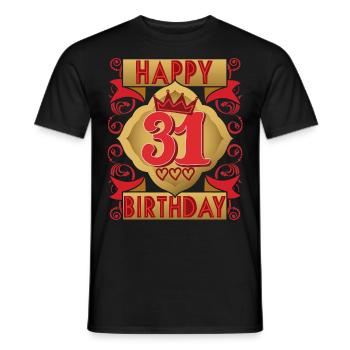 31. Geburtstag 31 Jahre alt Spruch, Vintage-Design - Männer T-Shirt - Schwarz - Vorne - AI Model Male 178 light (178cm)