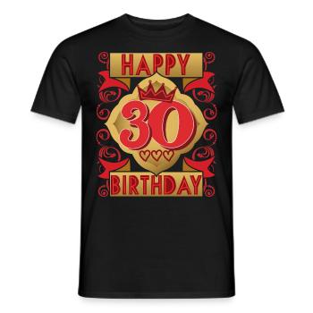 30th birthday 30 years old saying, vintage design - Men's T-Shirt - black - Front - AI Model Male 178 light (178cm)