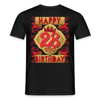 28. Geburtstag 28 Jahre alt Spruch, Vintage-Design - Männer T-Shirt - Schwarz - Vorne - AI Model Male 178 light (178cm)
