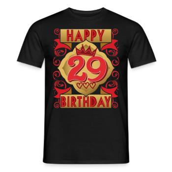 29. Geburtstag 29 Jahre alt Spruch, Vintage-Design - Männer T-Shirt - Schwarz - Vorne - AI Model Male 178 light (178cm)