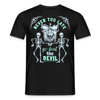 Crâne, Mort, Crâne de Squelette Dire Motivation - T-shirt homme - noir - Devant - AI Model Male 178 light (178cm)