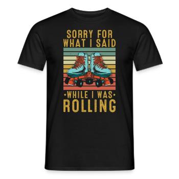 Inline Skate Cadeau Rollskates Roller 70s - T-shirt homme - noir - Devant - AI Model Male 178 light (178cm)