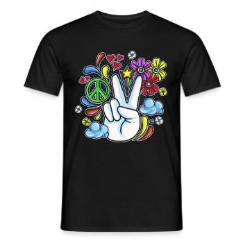 Hippie Geschenk Acidhead Flowerpower Hippi Hippy - Männer T-Shirt - Schwarz - Vorne - AI Model Male 178 light (178cm)