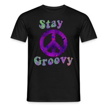 Hippie - Männer T-Shirt - Schwarz - Vorne - AI Model Male 178 light (178cm)