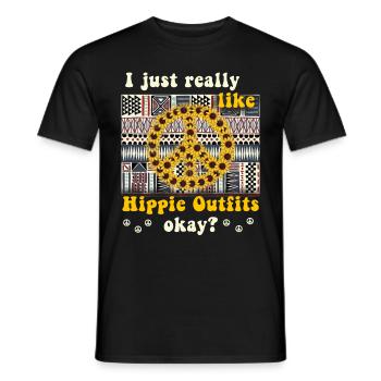 Hippie Peace Groovy Flowerpower Boho Woodstock - T-shirt homme - noir - Devant - AI Model Male 178 light (178cm)