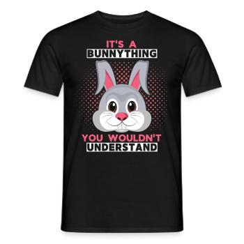Hase, lustiger Spruch Comic Hase It's a Bunnything - Männer T-Shirt - Schwarz - Vorne - AI Model Male 178 light (178cm)