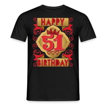 51. Geburtstag 51 Jahre alt Spruch, Vintage-Design - Männer T-Shirt - Schwarz - Vorne - AI Model Male 178 light (178cm)
