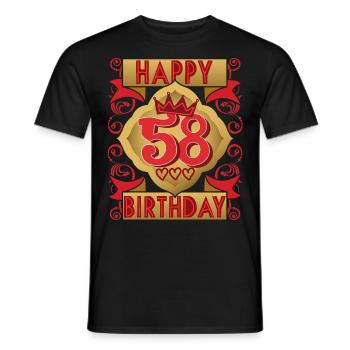 58. Geburtstag 58 Jahre alt Spruch, Vintage-Design - Männer T-Shirt - Schwarz - Vorne - AI Model Male 178 light (178cm)
