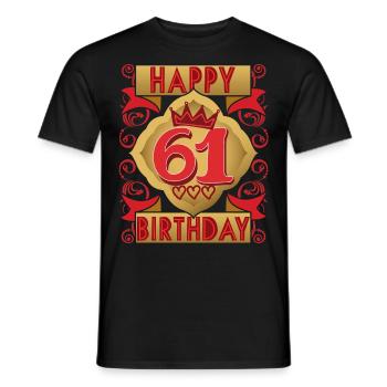 61st birthday 61 years old saying, vintage design - Men's T-Shirt - black - Front - AI Model Male 178 light (178cm)