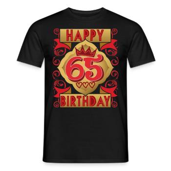65e anniversaire 65 ans dicton, design vintage - T-shirt homme - noir - Devant - AI Model Male 178 light (178cm)