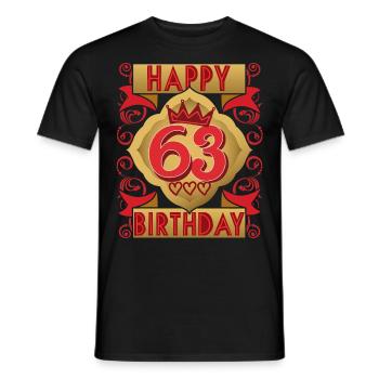 63. Geburtstag 63 Jahre alt Spruch, Vintage-Design - Männer T-Shirt - Schwarz - Vorne - AI Model Male 178 light (178cm)