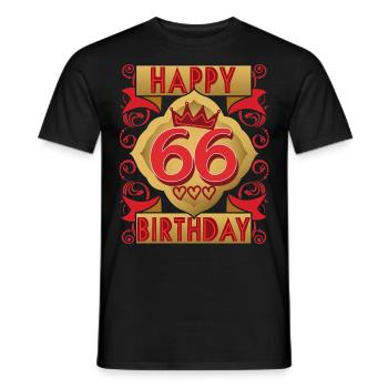 66. Geburtstag 66 Jahre alt Spruch, Vintage-Design - Männer T-Shirt - Schwarz - Vorne - AI Model Male 178 light (178cm)