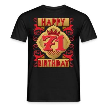 71. Geburtstag 71 Jahre alt Spruch, Vintage-Design - Männer T-Shirt - Schwarz - Vorne - AI Model Male 178 light (178cm)