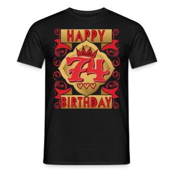 74. Geburtstag 74 Jahre alt Spruch, Vintage-Design - Männer T-Shirt - Schwarz - Vorne - AI Model Male 178 light (178cm)
