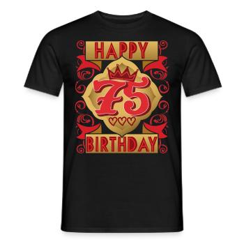 75. Geburtstag 75 Jahre alt Spruch, Vintage-Design - Männer T-Shirt - Schwarz - Vorne - AI Model Male 178 light (178cm)