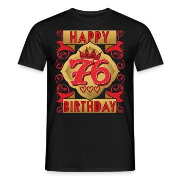 76. Geburtstag 76 Jahre alt Spruch, Vintage-Design - Männer T-Shirt - Schwarz - Vorne - AI Model Male 178 light (178cm)