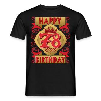78. Geburtstag 78 Jahre alt Spruch, Vintage-Design - Männer T-Shirt - Schwarz - Vorne - AI Model Male 178 light (178cm)