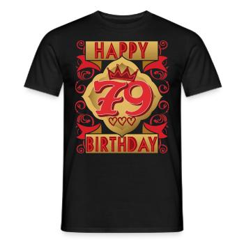 79. Geburtstag 79 Jahre alt Spruch, Vintage-Design - Männer T-Shirt - Schwarz - Vorne - AI Model Male 178 light (178cm)