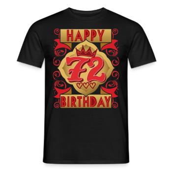 72. Geburtstag 72 Jahre alt Spruch, Vintage-Design - Männer T-Shirt - Schwarz - Vorne - AI Model Male 178 light (178cm)