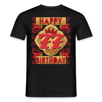 77. Geburtstag 77 Jahre alt Spruch, Vintage-Design - Männer T-Shirt - Schwarz - Vorne - AI Model Male 178 light (178cm)