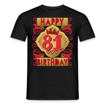 81. Geburtstag 81 Jahre alt Spruch, Vintage-Design - Männer T-Shirt - Schwarz - Vorne - AI Model Male 178 light (178cm)