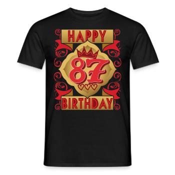 87th Birthday 87 Years Old Saying, Vintage Design - Men's T-Shirt - black - Front - AI Model Male 178 light (178cm)