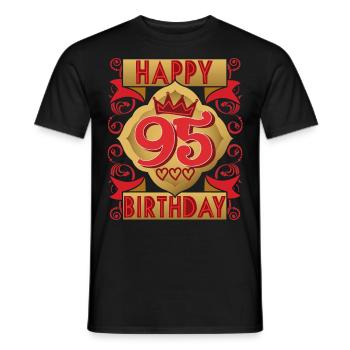 95e anniversaire 95 ans dicton, design vintage - T-shirt homme - noir - Devant - AI Model Male 178 light (178cm)