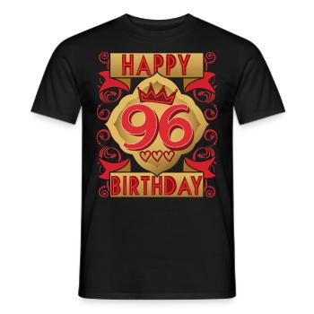 96. Geburtstag 96 Jahre alt Spruch, Vintage-Design - Männer T-Shirt - Schwarz - Vorne - AI Model Male 178 light (178cm)