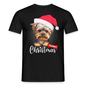 Noël avec Yorkshire Terrier Joyeux Noël - T-shirt homme - noir - Devant - AI Model Male 178 light (178cm)