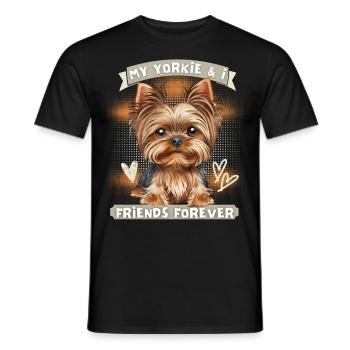 Yorkshire Terrier, Yorkie, drôle de dicton - T-shirt homme - noir - Devant - AI Model Male 178 light (178cm)